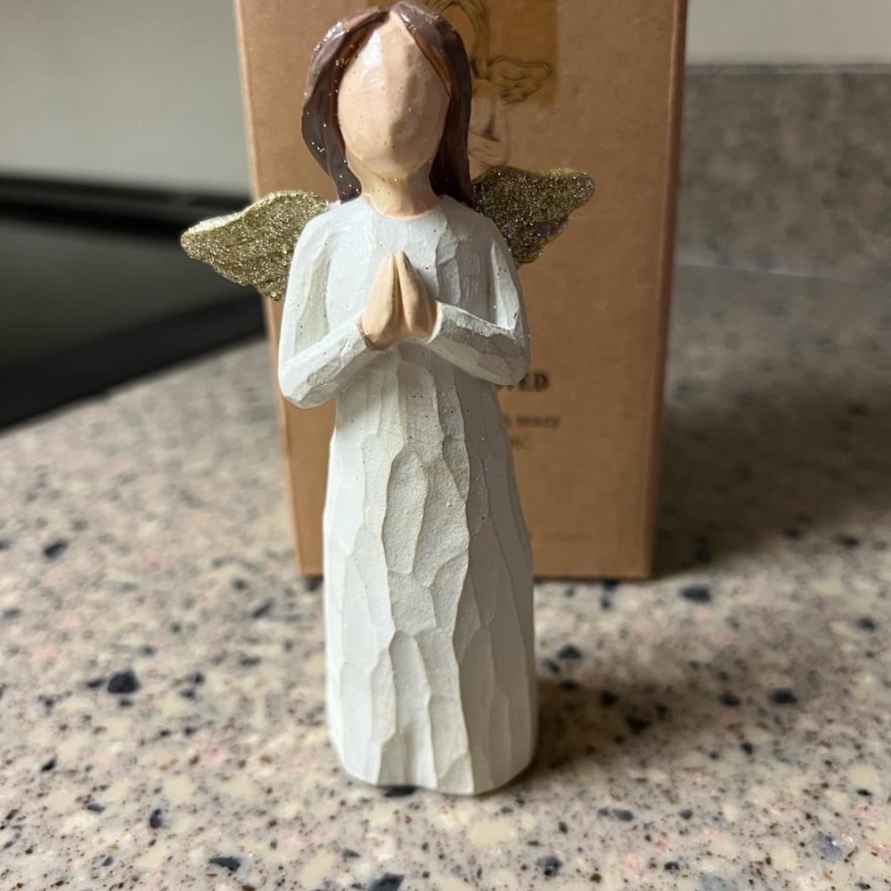 Angel Figurine with Gold Wings